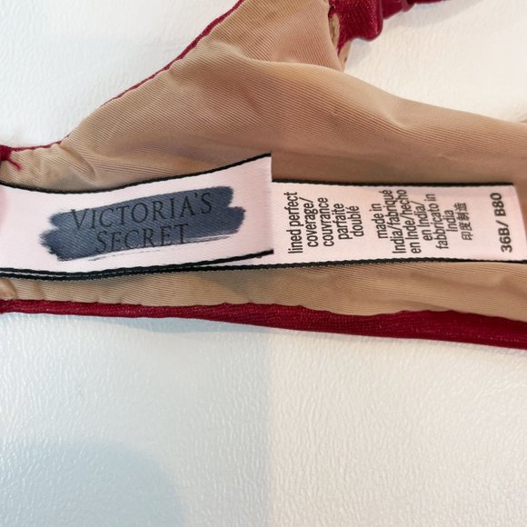NWOT Victoria's Secret Bra 36B Lined Perfect Coverage Red Shimmer - Picture 5 of 7